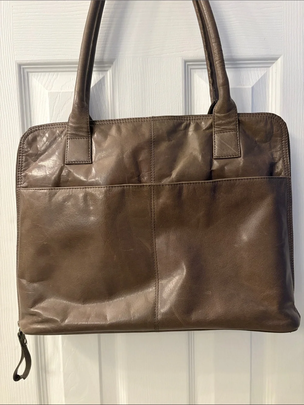 Latico Classic Warm Green/Brown Leather Tote Bag - unisex